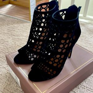 Blk goat leather sexy heels